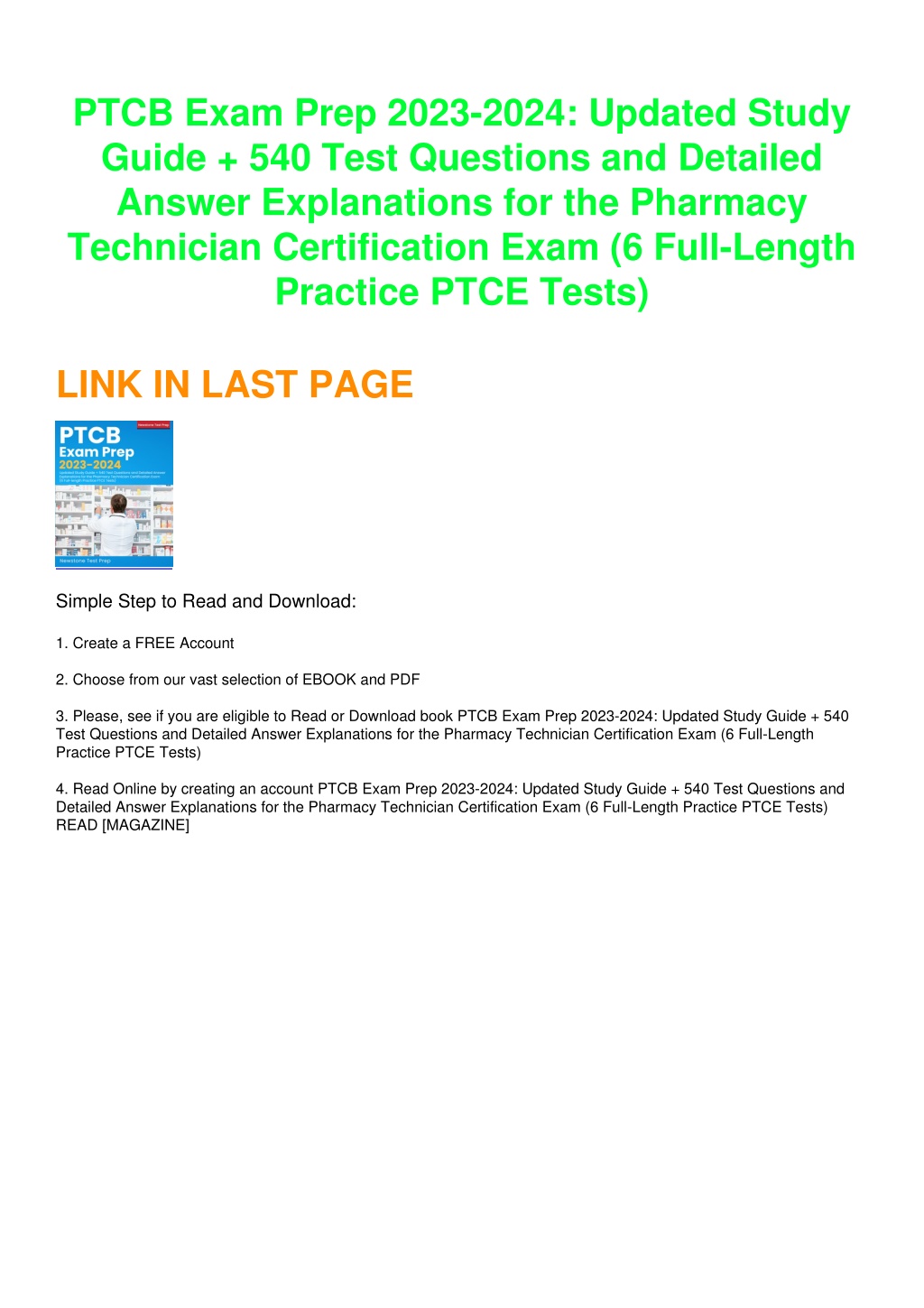 PPT [PDF] READ] Free PTCB Exam Prep 20232024 Updated Study Guide