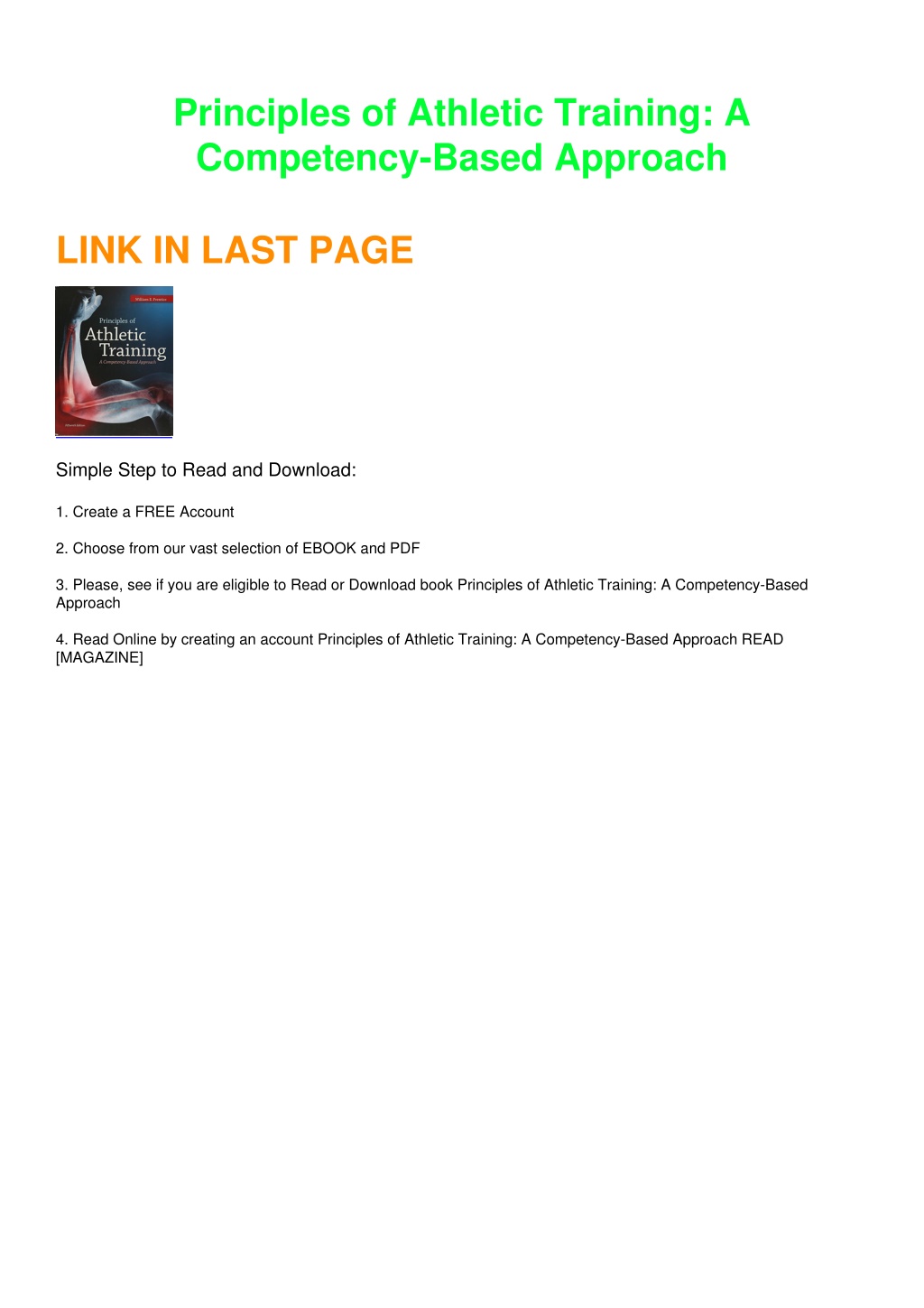 PPT - [PDF] DOWNLOAD EBOOK Principles Of Athletic Training: A ...