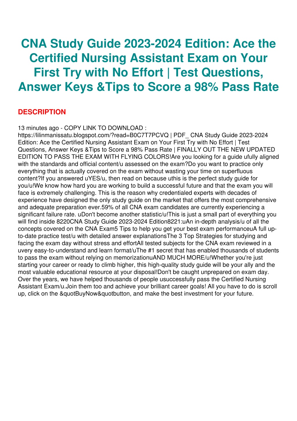 PPT PDF KINDLE DOWNLOAD CNA Study Guide 20232024 Edition Ace the
