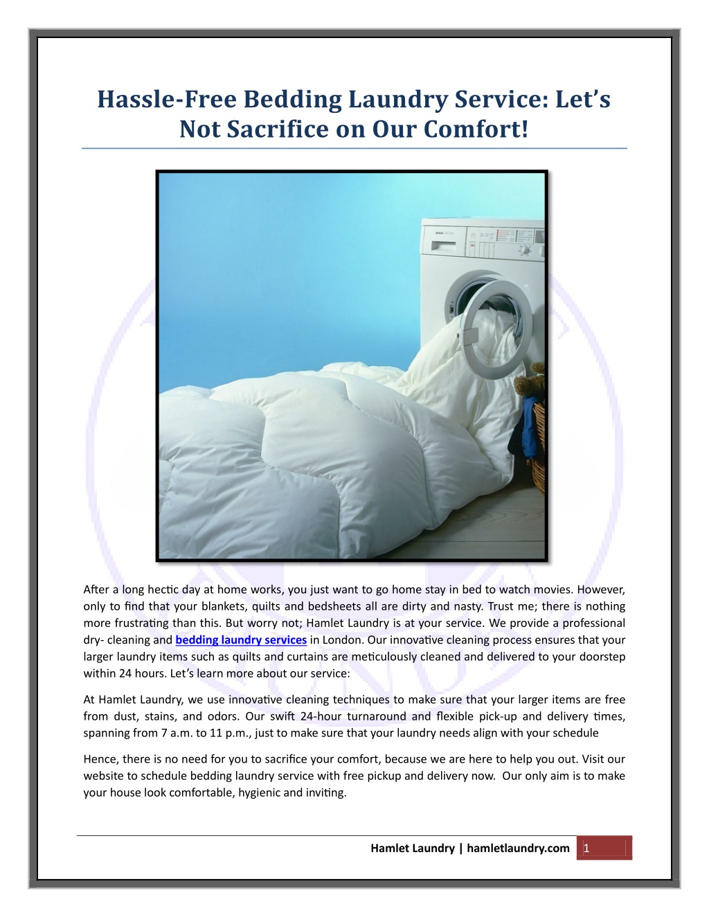 PPT - Hassle-Free Bedding Laundry Service: Let’s Not Sacrifice on Our ...