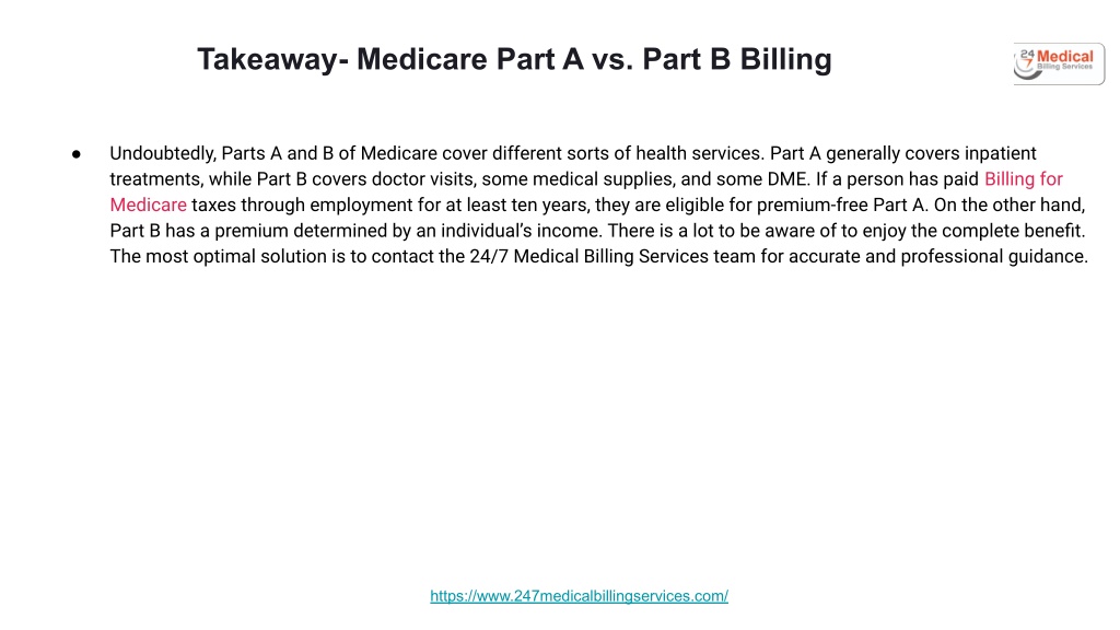 PPT - Medicare Part A Vs. Part B Billing_ Key Differences For Hospitals ...