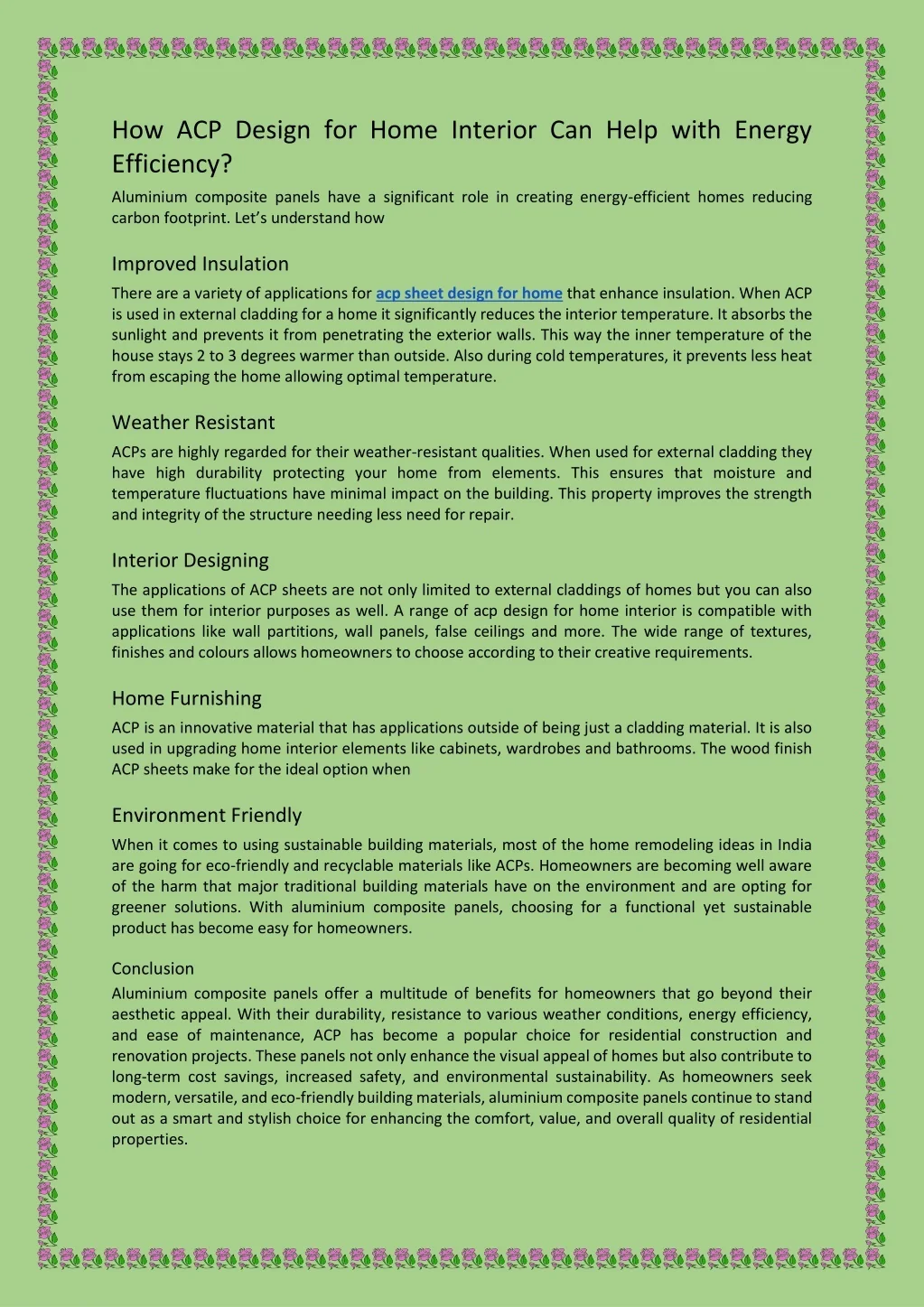 PPT - ACP Sheet Benefits for Homeowners PowerPoint Presentation, free ...