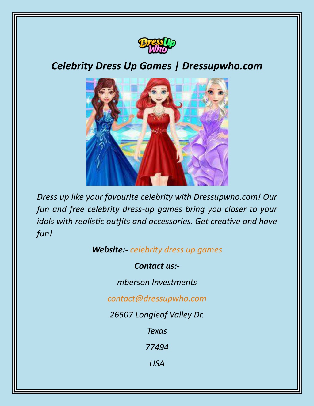 PPT - Celebrity Dress Up Games Dressupwho PowerPoint Presentation, free