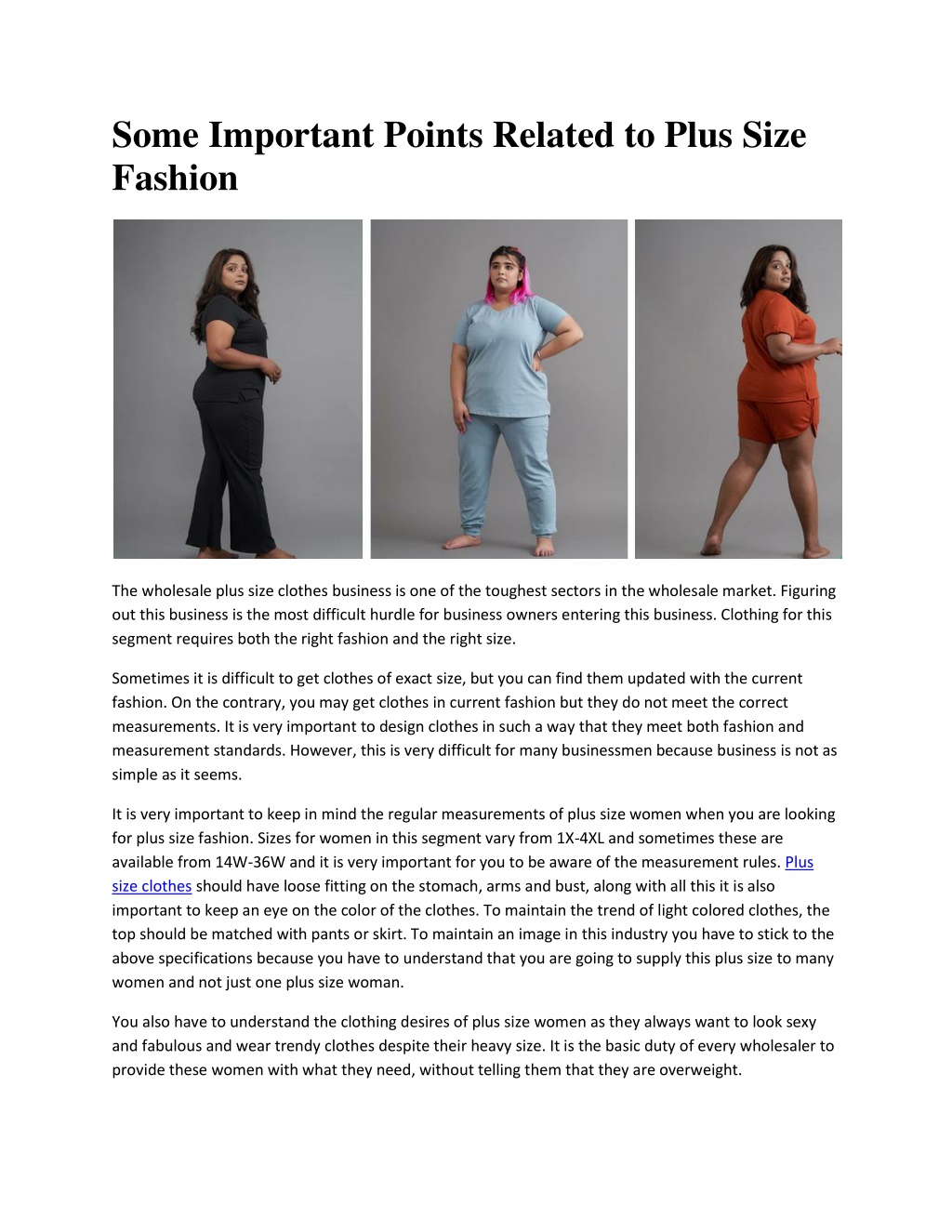 PPT - Some Important Points Related to Plus Size Fashion PowerPoint  Presentation - ID:12536506