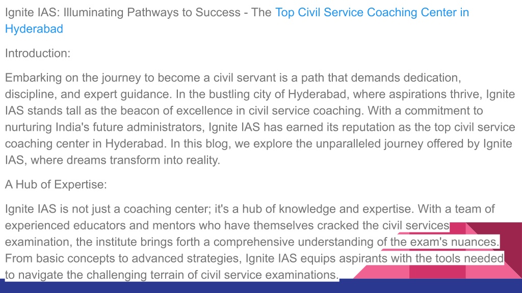 Ppt Top Civil Service Coaching Center In Hyderabad Ignite Ias Powerpoint Presentation Id 