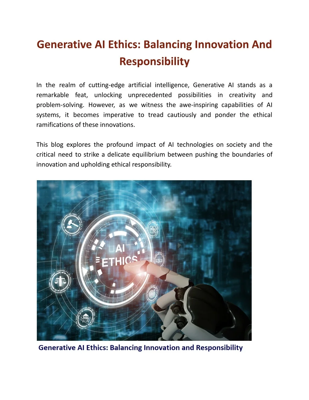 PPT - Generative AI Ethics: Balancing Innovation And Responsibility ...