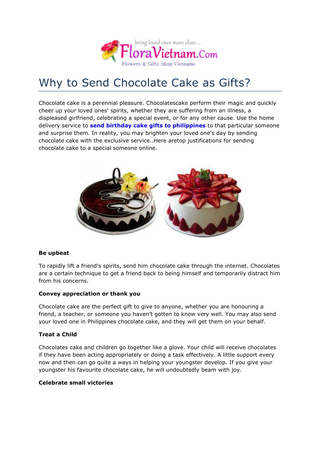 why to send chocolate cake as gifts l