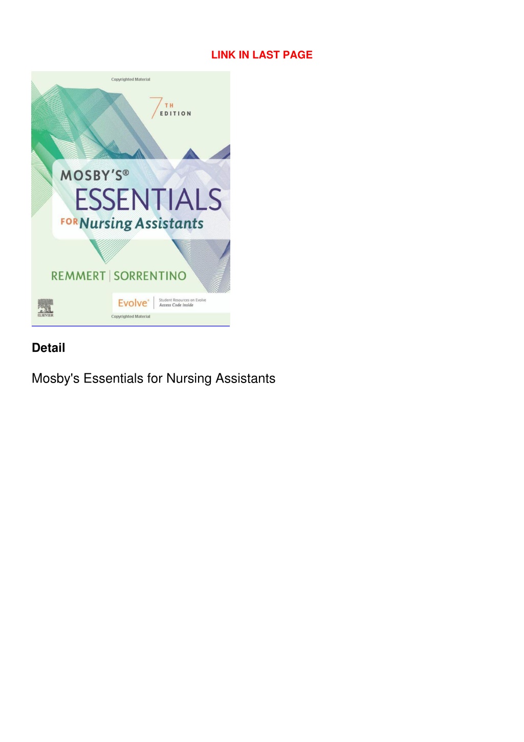 Mosby's Essentials For Nursing Assistants - 7th Edition By