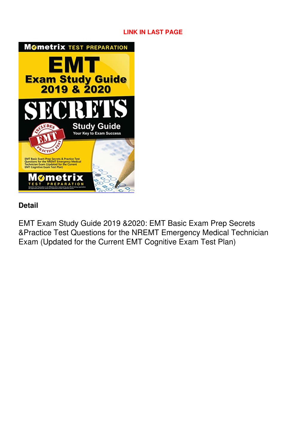 PPT - Download Book [PDF] EMT Exam Study Guide 2019 & 2020: EMT Basic ...