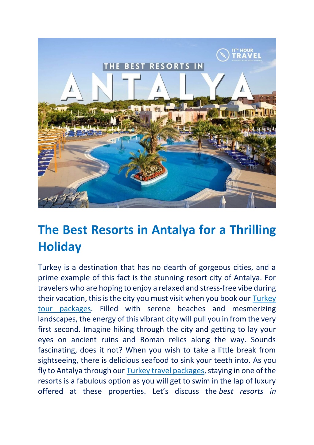 PPT - Best Resorts in Antalya | 11th Hour Travel PowerPoint ...