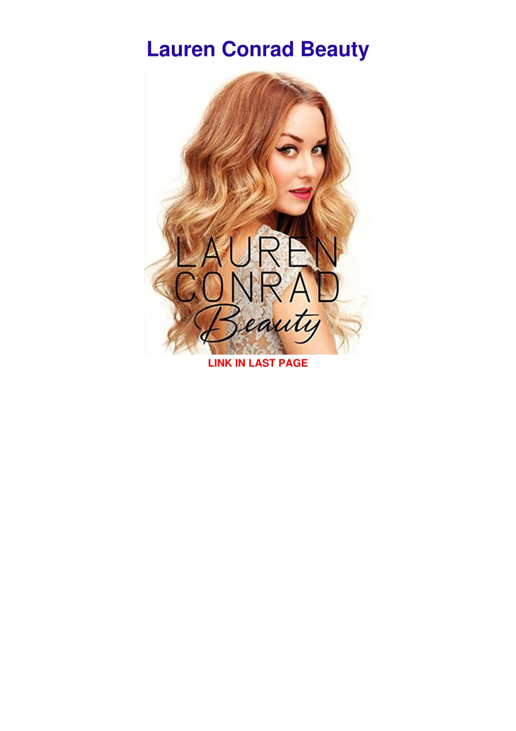 PPT - get [PDF] Download Lauren Conrad Beauty PowerPoint Presentation, free  download - ID:12543724