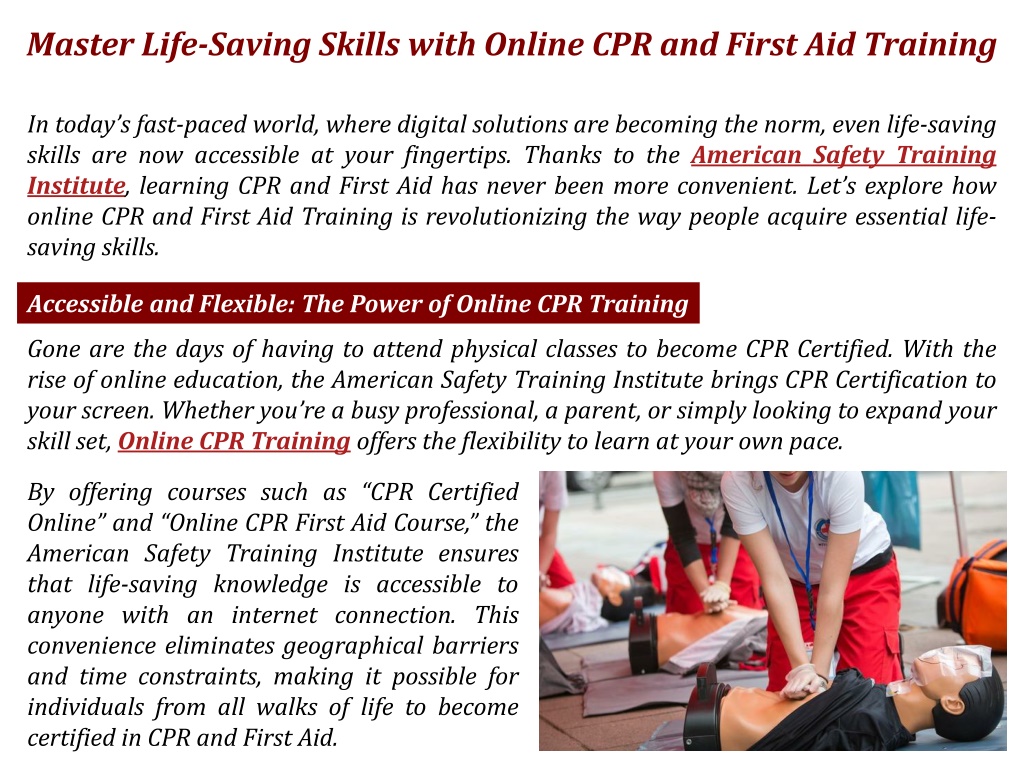 PPT - Master Life-Saving Skills With Online CPR And First Aid Training ...