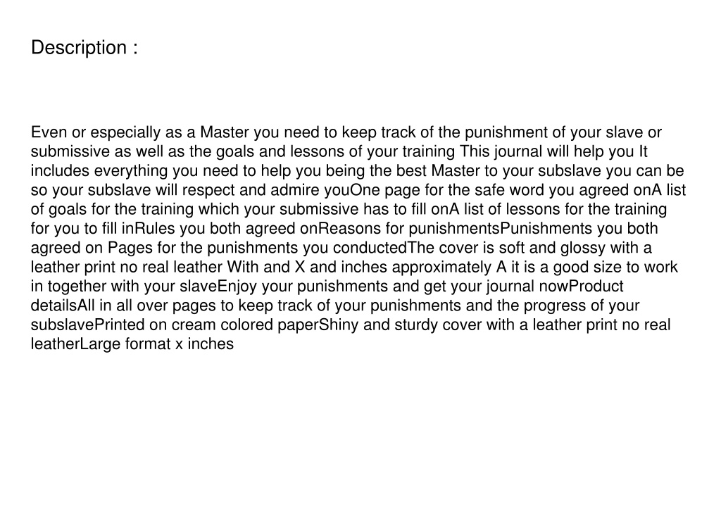 Ppt Download The Masters Book Of Punishment A Journal For Every