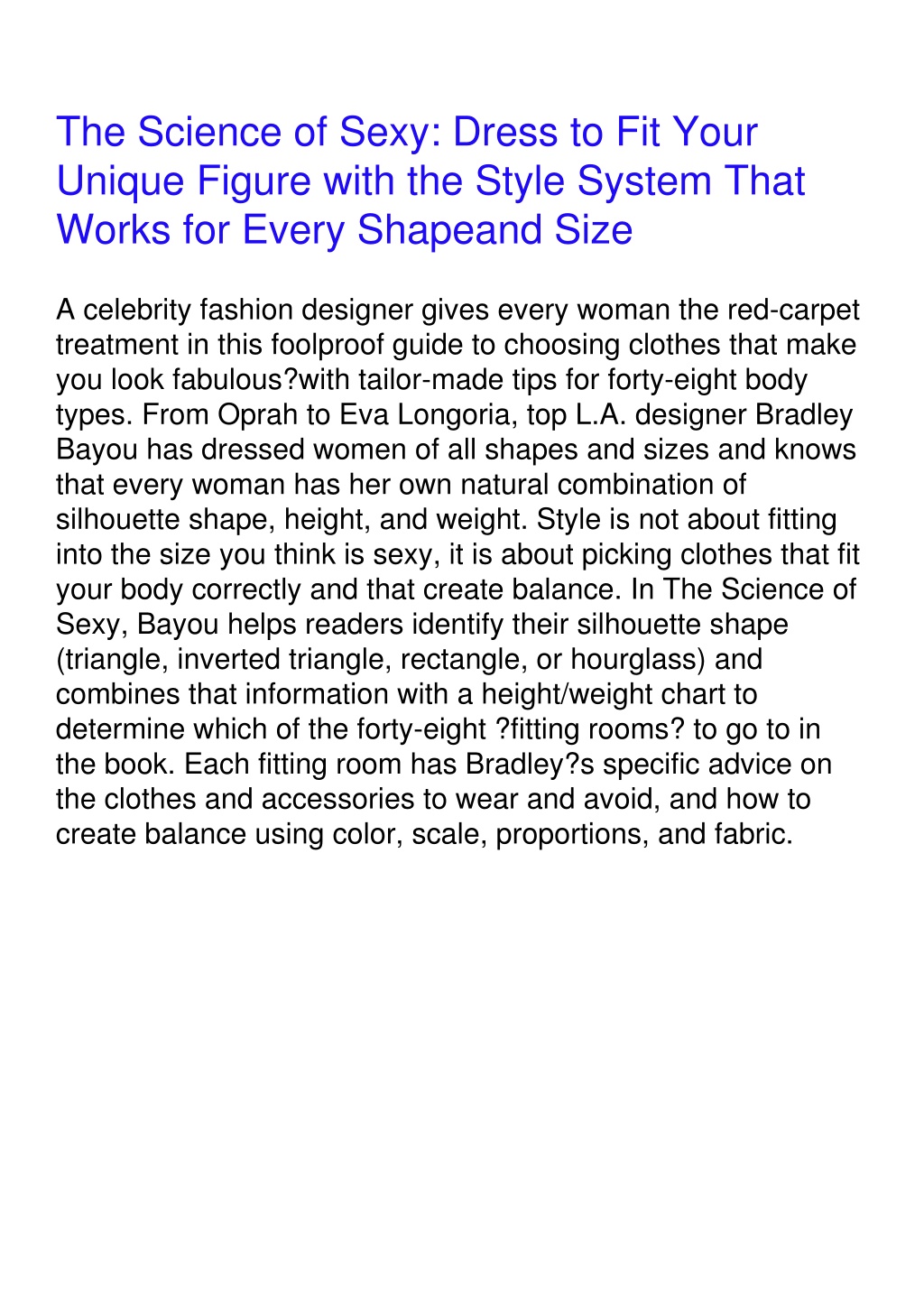 Ppt Epub The Science Of Sexy Dress To Fit Your Unique Figure With The Style System Powerpoint 