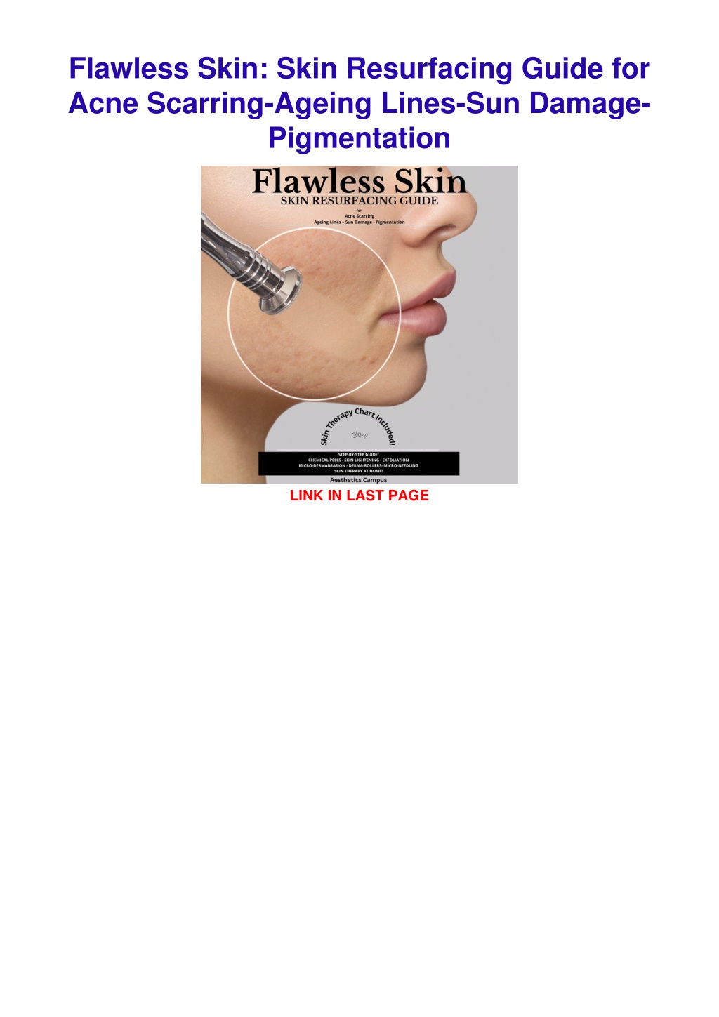 PPT - Download Book [PDF] Flawless Skin: Skin Resurfacing Guide for 