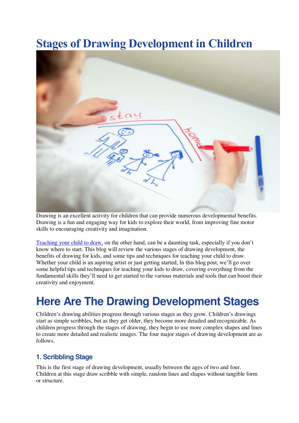 PPT - Stages of Drawing Development in Children PowerPoint Presentation ...