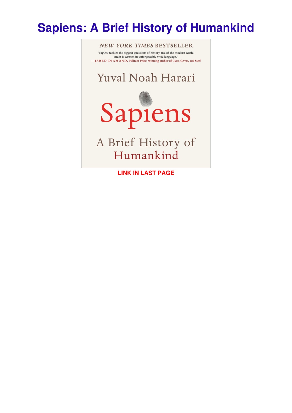 Ppt Pdf Download Sapiens A Brief History Of Humankind Powerpoint Presentation Id12550248