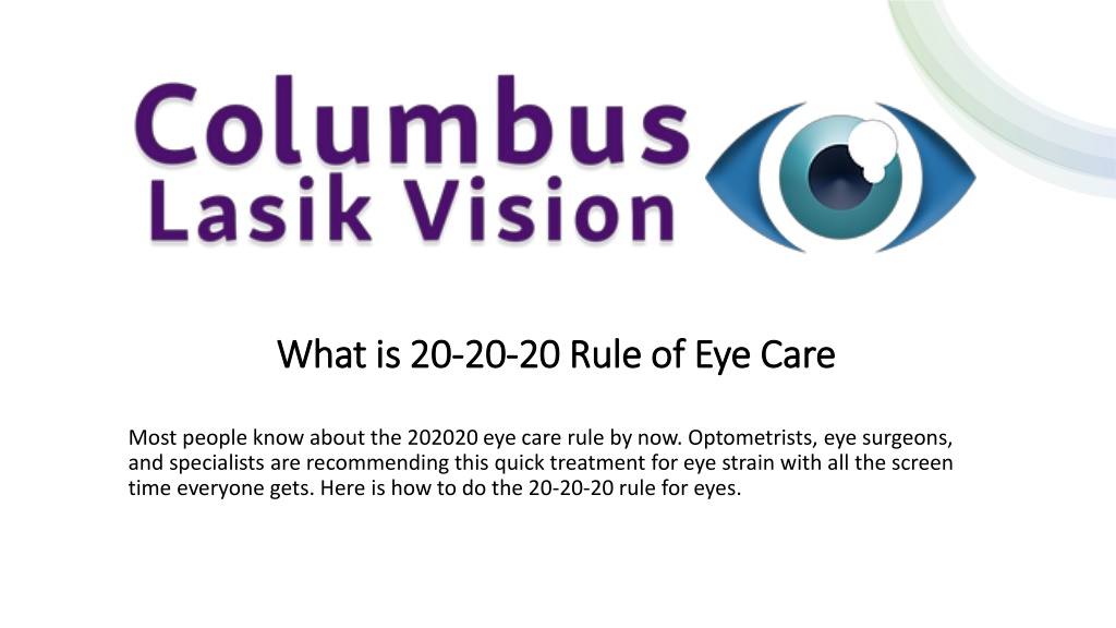 PPT - What is 20-20-20 Rule of Eye Care PowerPoint Presentation, free ...