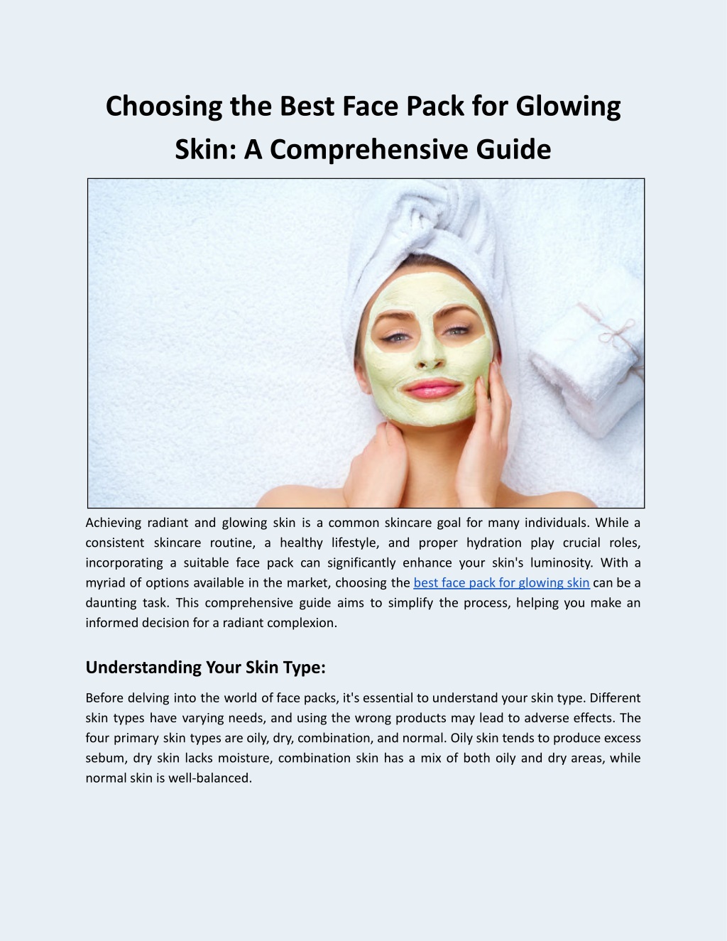 PPT - Choosing the Best Face Pack for Glowing Skin: A Comprehensive Guide PowerPoint 