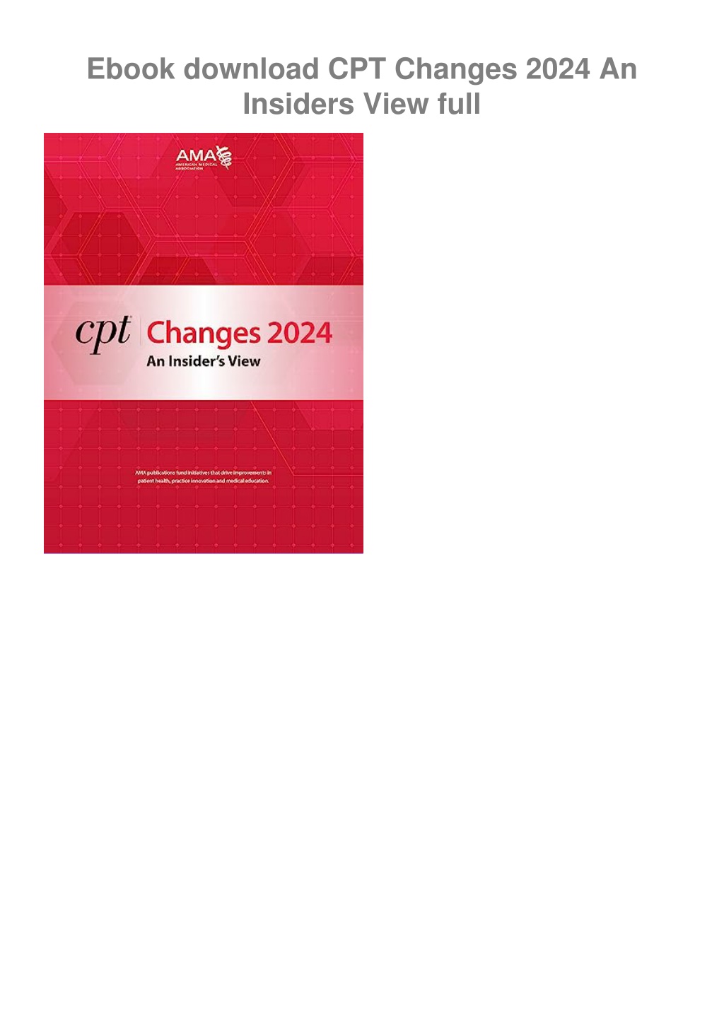 PPT Ebook download CPT Changes 2024 An Insiders View full PowerPoint