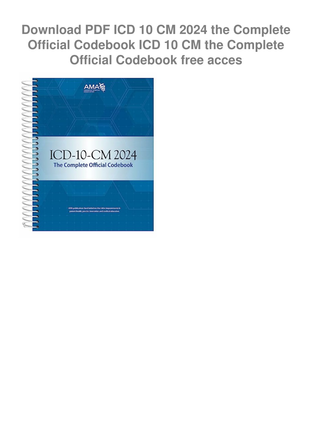 PPT Download PDF ICD 10 CM 2024 the Complete Official Codebook ICD 10