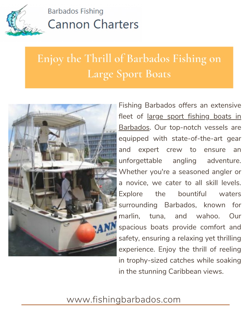 PPT - Enjoy the Thrill of Barbados Fishing on Large Sport Boats PowerPoint  Presentation - ID:12563498