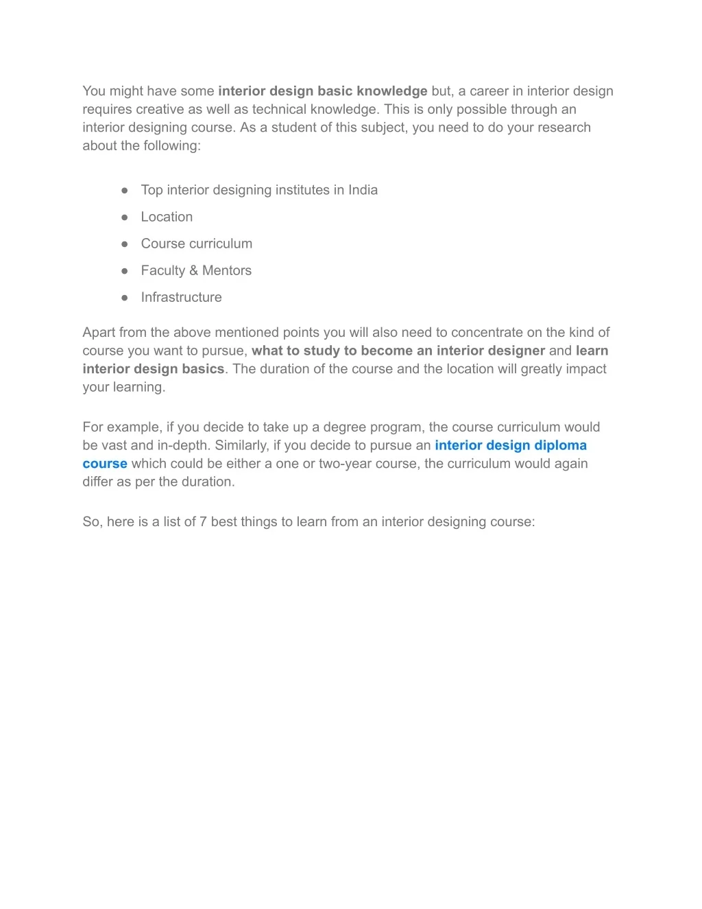 PPT - 7 Best Things to Learn from an Interior Designing Course ...