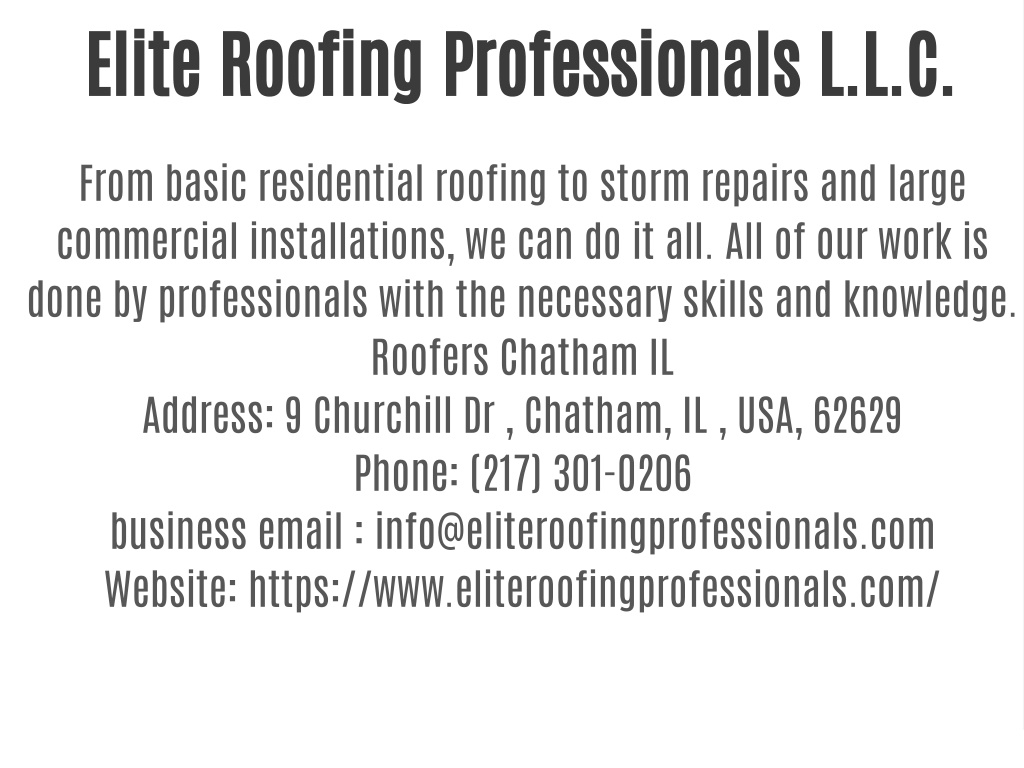 PPT Elite Roofing Professionals L.L.C. PowerPoint Presentation, free