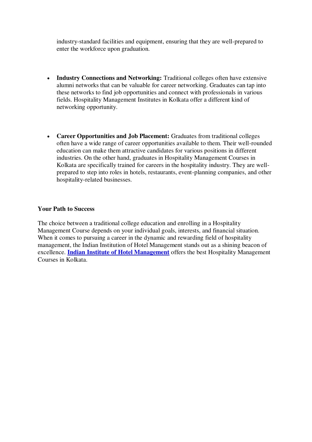 PPT Traditional College Hospitality Management Course In Kolkata 