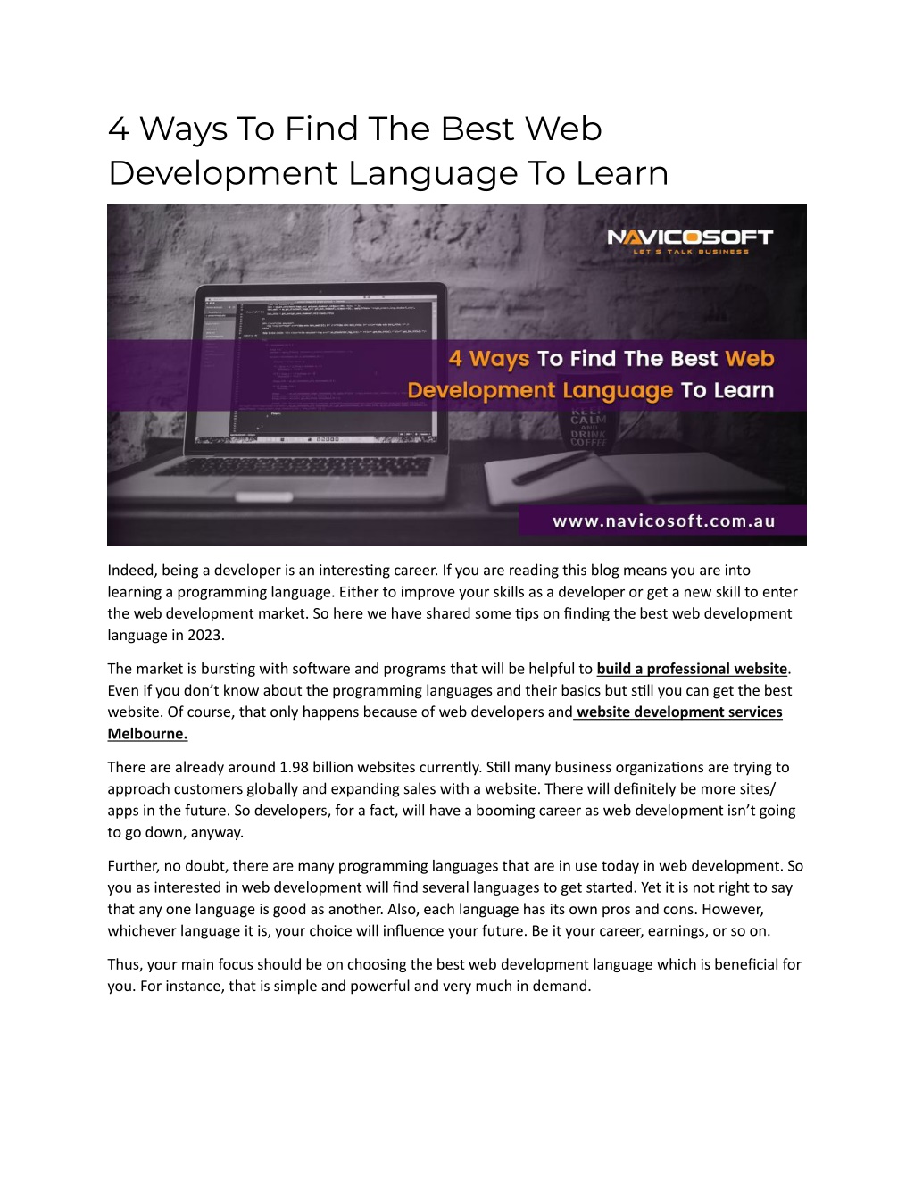 PPT   4 Ways To Find The Best Web Development Language To Learn