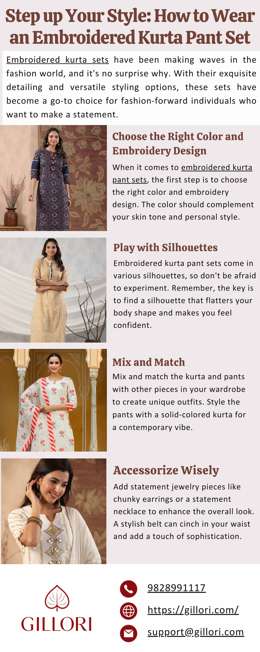 PPT - Step up Your Style How to Wear an Embroidered Kurta Pant Set ...