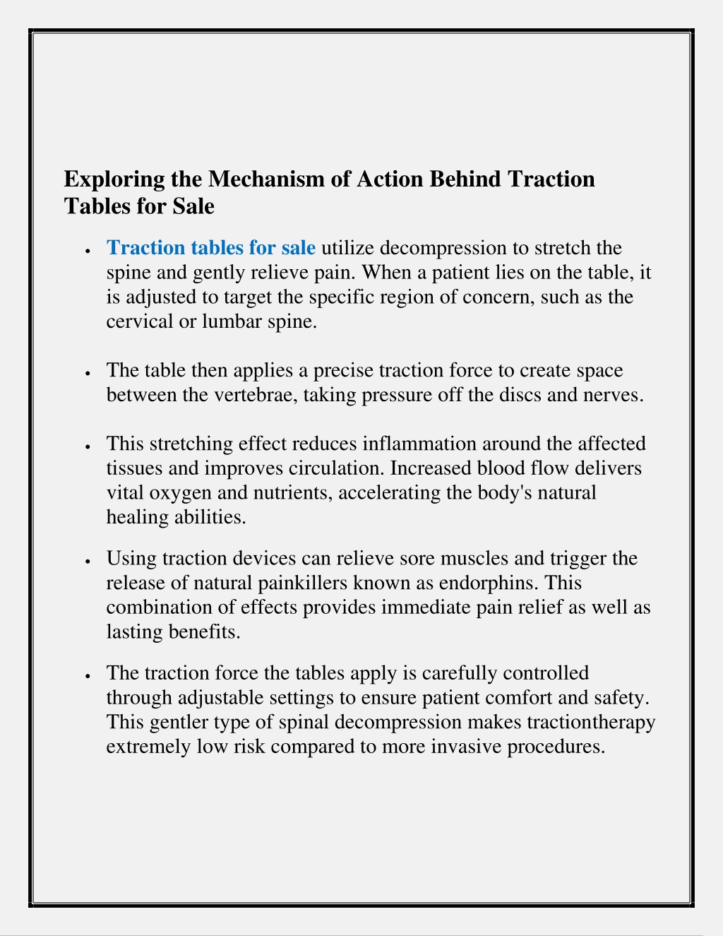 PPT traction table for sale PowerPoint Presentation, free download