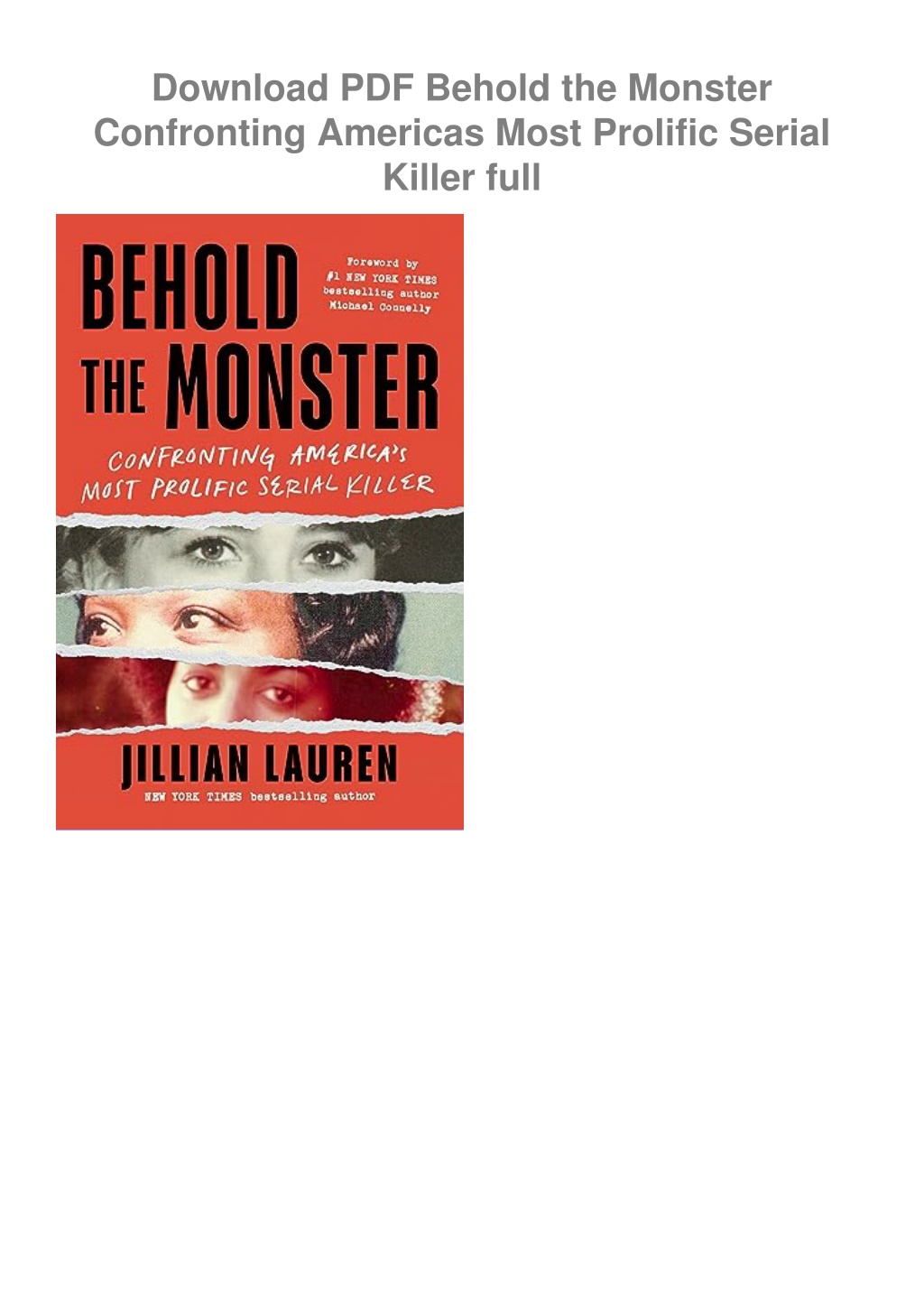 Ppt Download Pdf Behold The Monster Confronting Americas Most Prolific Serial Killer 