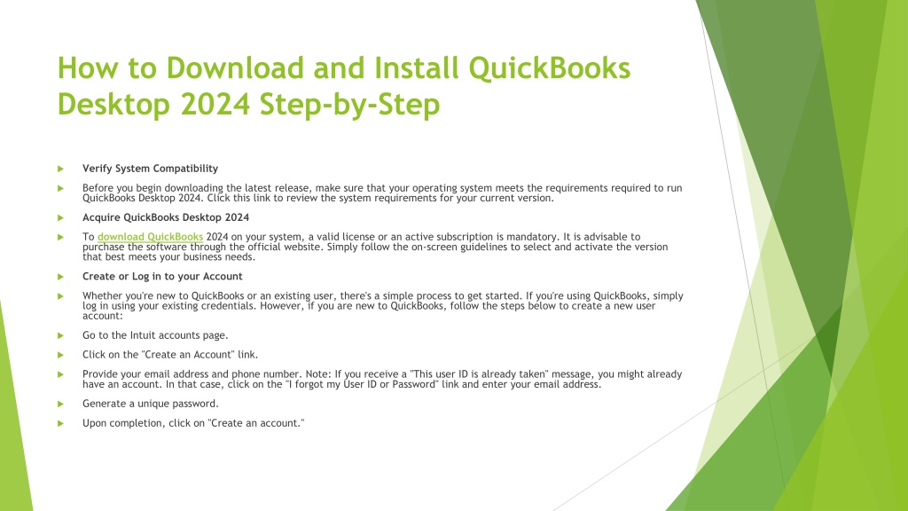 PPT Download and Install QuickBooks Desktop 2024 PowerPoint