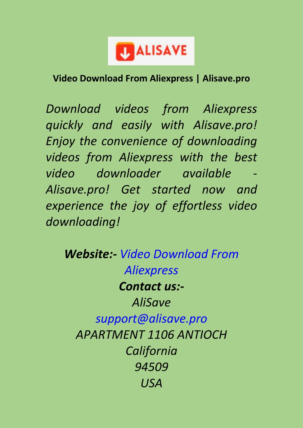 PPT - Video Download From Aliexpress Alisave.pro PowerPoint Presentation -  ID:12573838