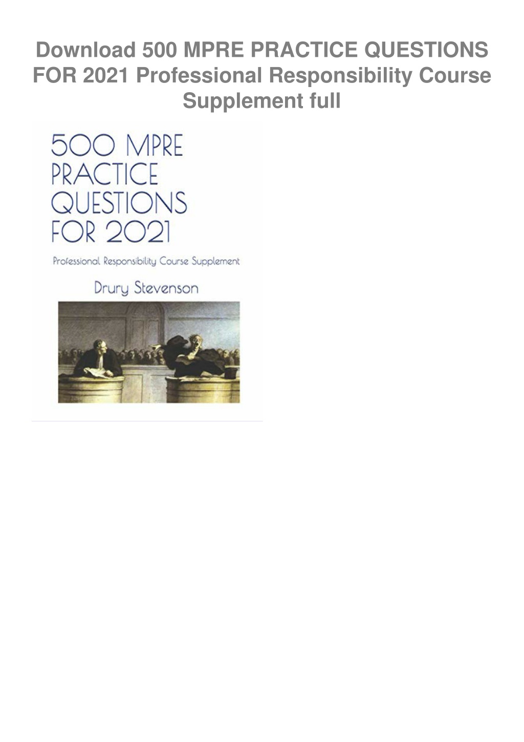 PPT Download 500 Mpre Practice Questions For 2021 Professional