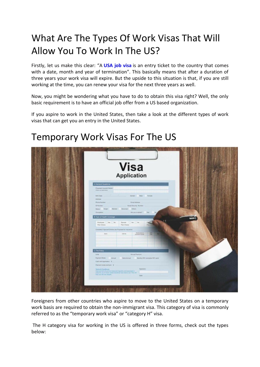 PPT - Visa Classifications That Allow You To Work In The United States ...