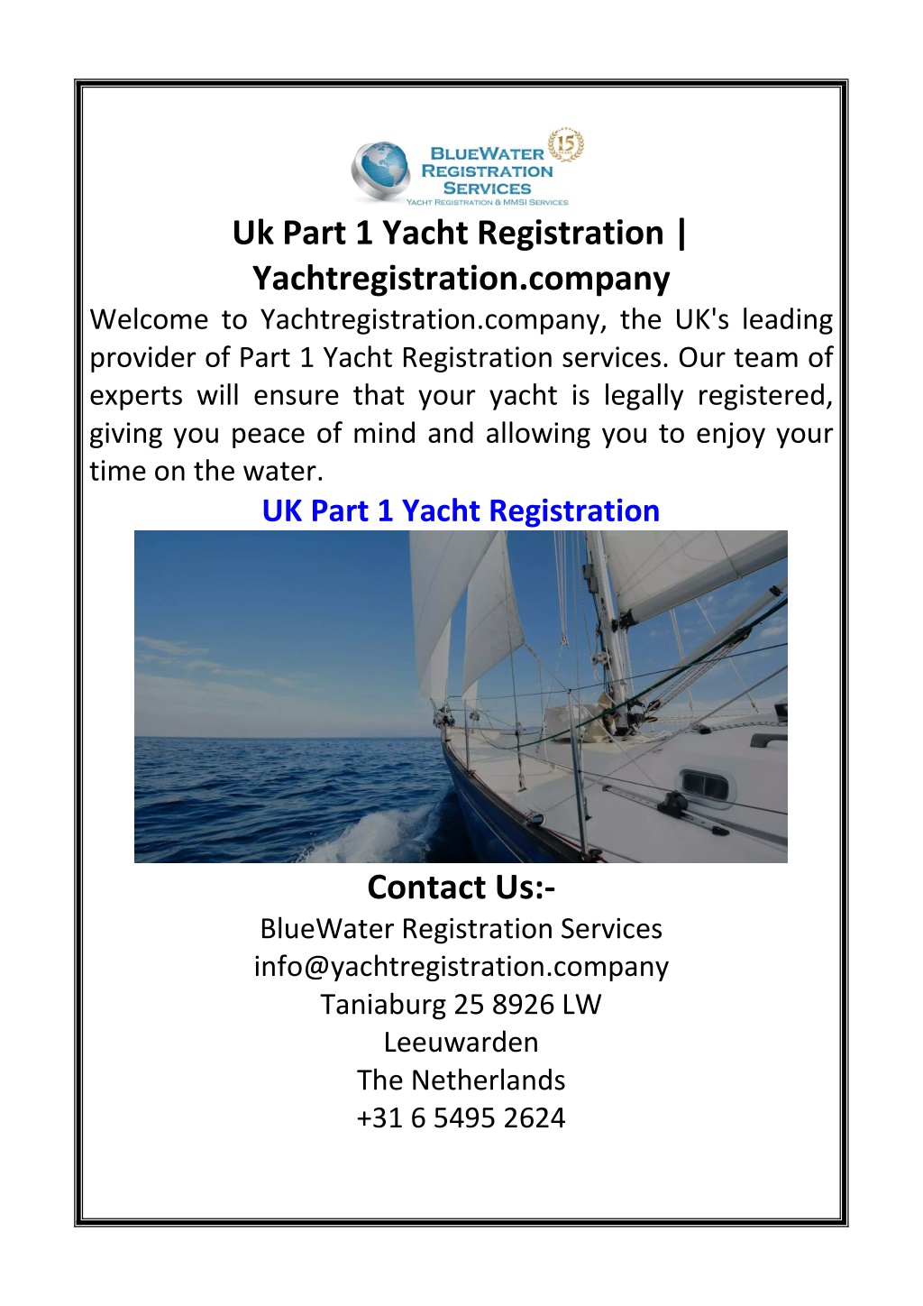 uk part 1 yacht registration