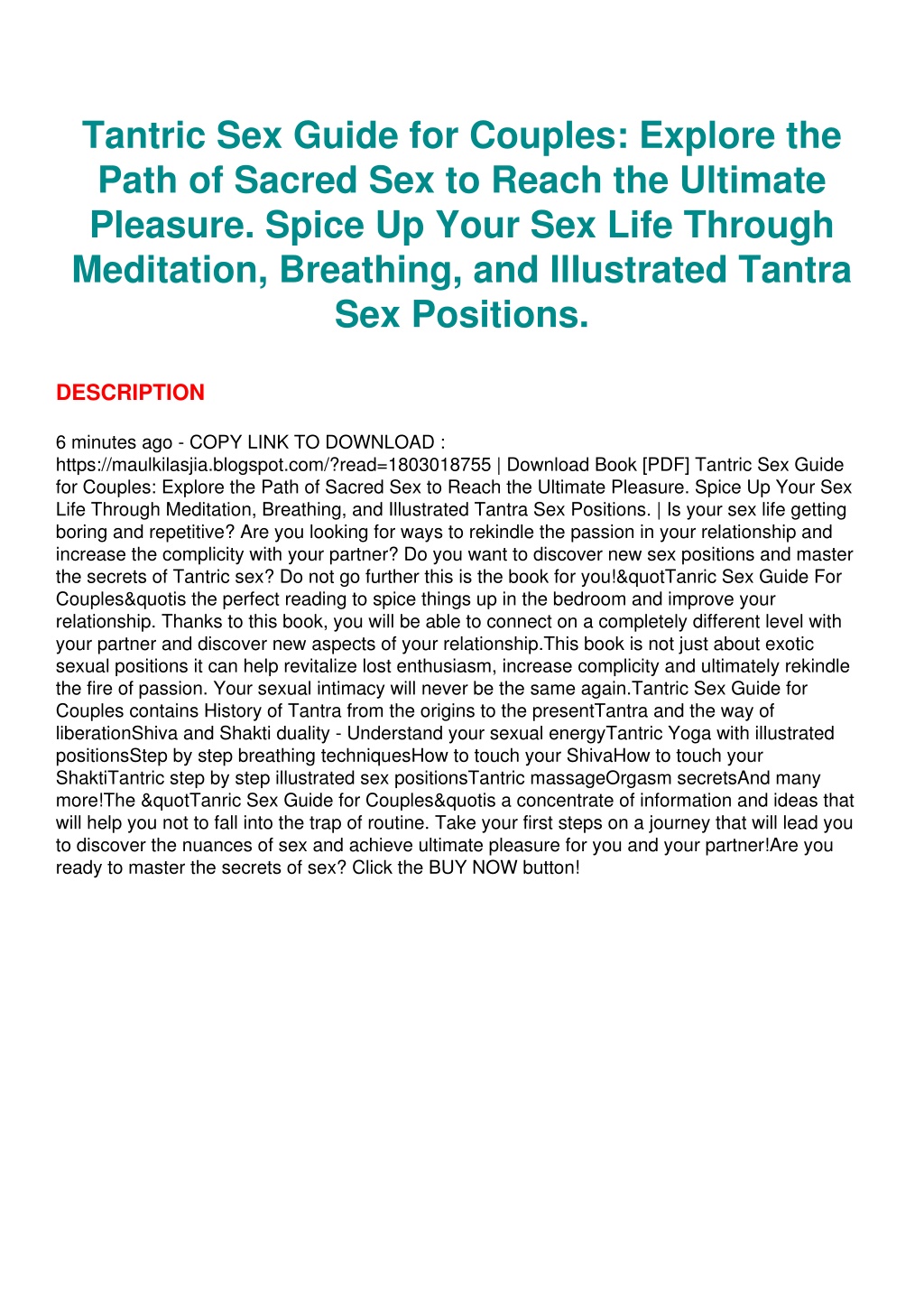 Ppt Pdf Download Tantric Sex Guide For Couples Explore The Path Of