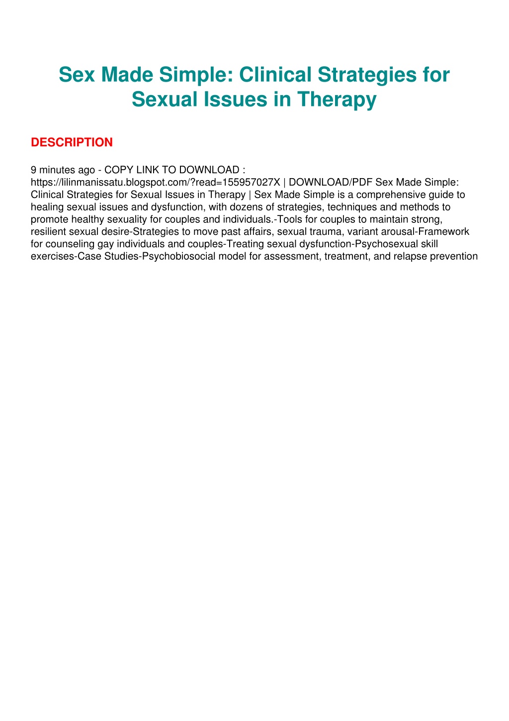 Ppt Pdf Sex Made Simple Clinical Strategies For Sexual Issues In Therapy Read Powerpoint 8422