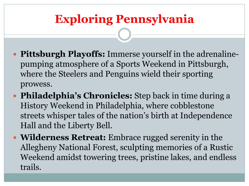 PPT - Exploring Pennsylvania with A Tapestry of Adventures and Rentals 