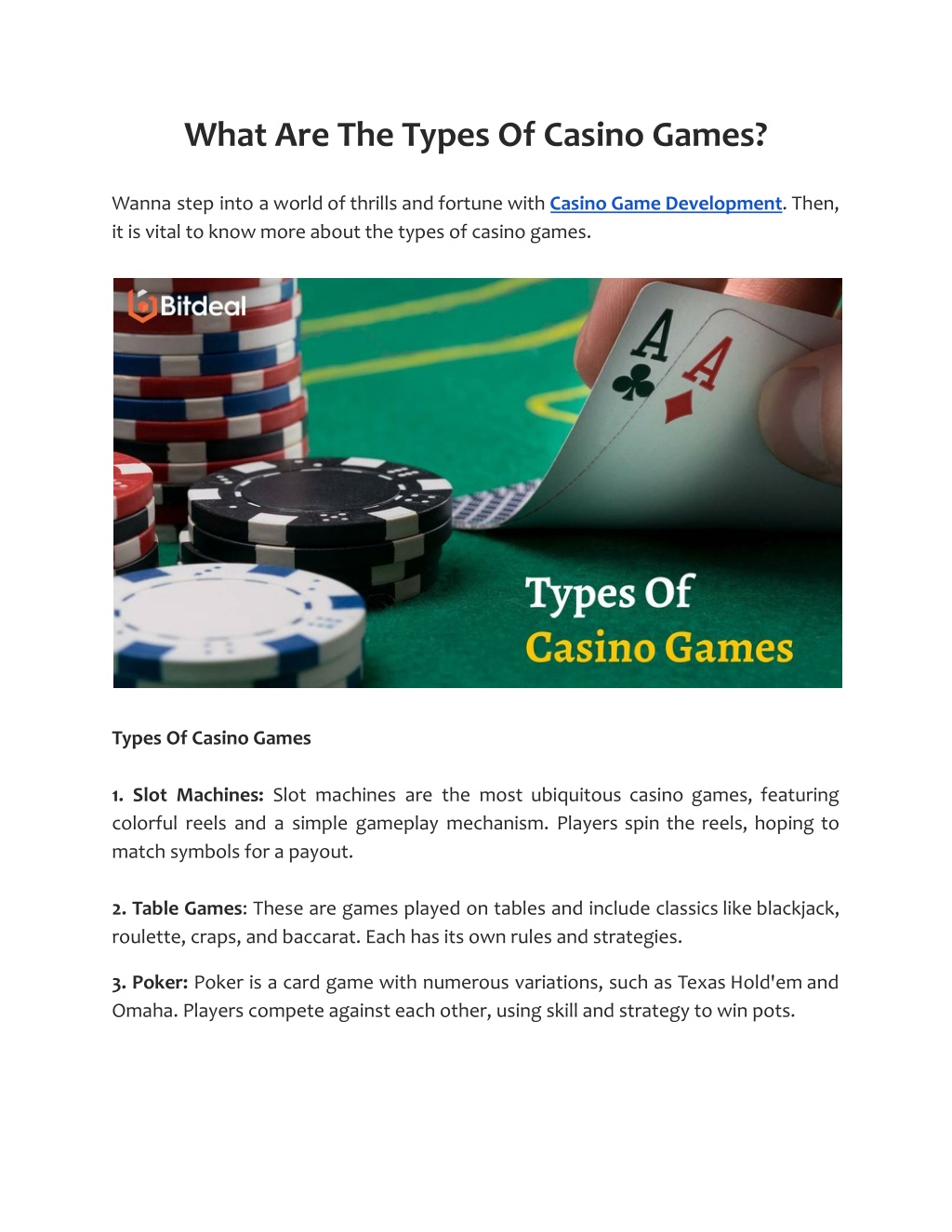 PPT - What Are The Types Of Casino Games PowerPoint Presentation, free  download - ID:12586470