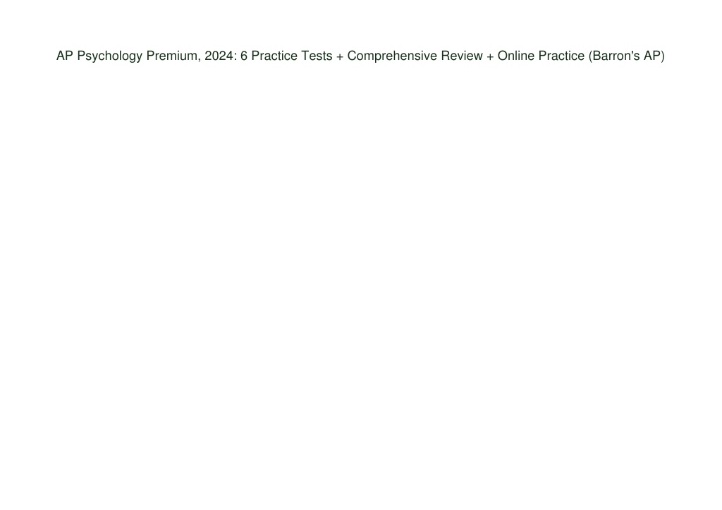 PPT PDF/READ AP Psychology Premium, 2024 6 Practice Tests