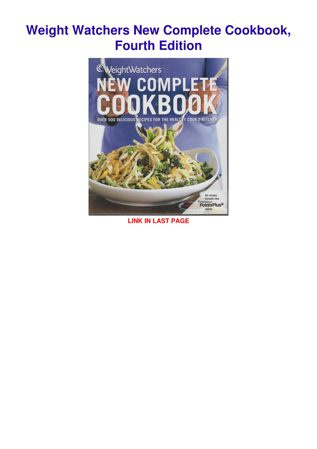 PPT get [PDF] Download Weight Watchers New Complete Cookbook, Fourth