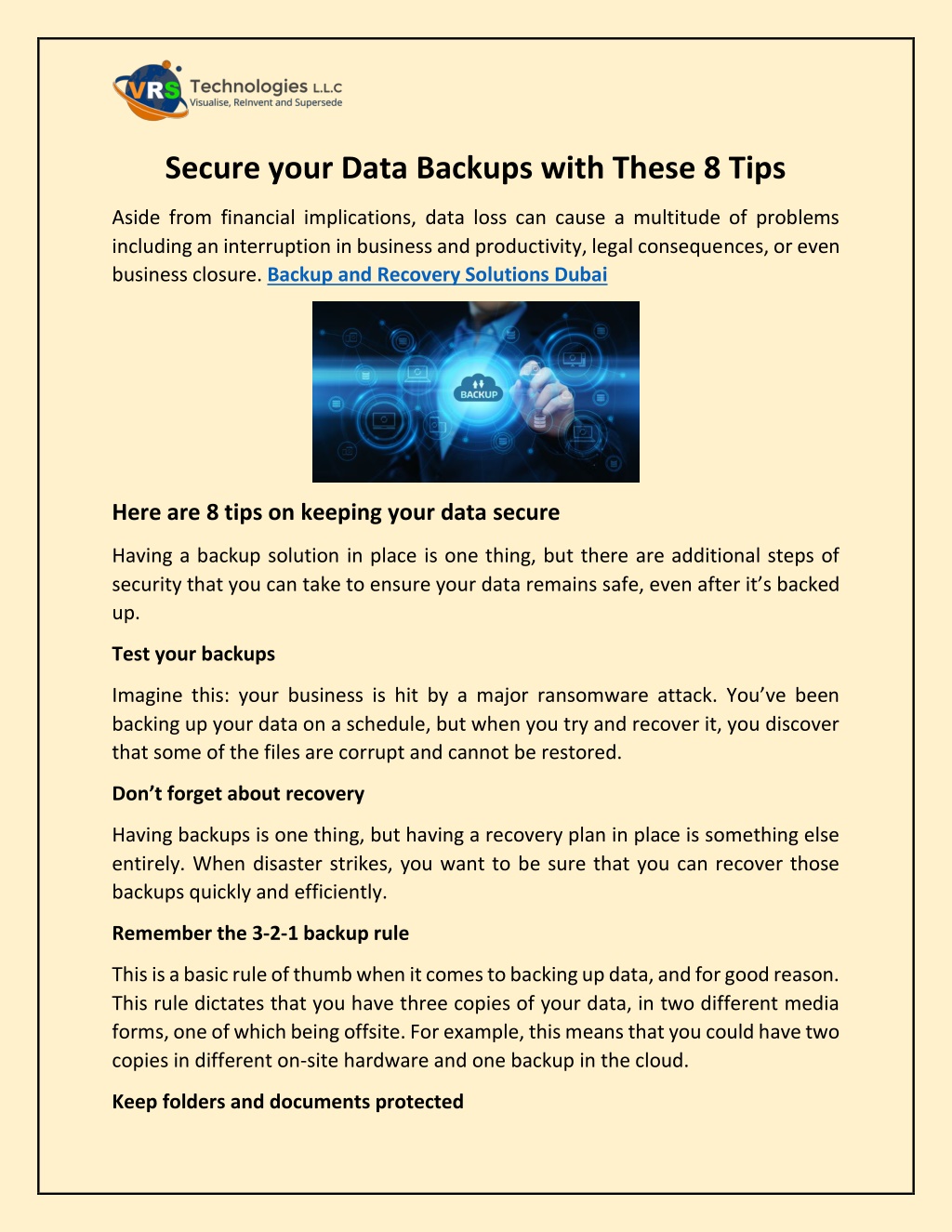 PPT - Secure Your Data Backups With These 8 Tips PowerPoint ...