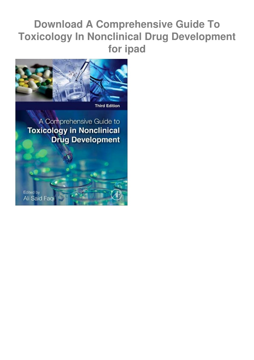 PPT - Download A Comprehensive Guide To Toxicology In Nonclinical Drug ...