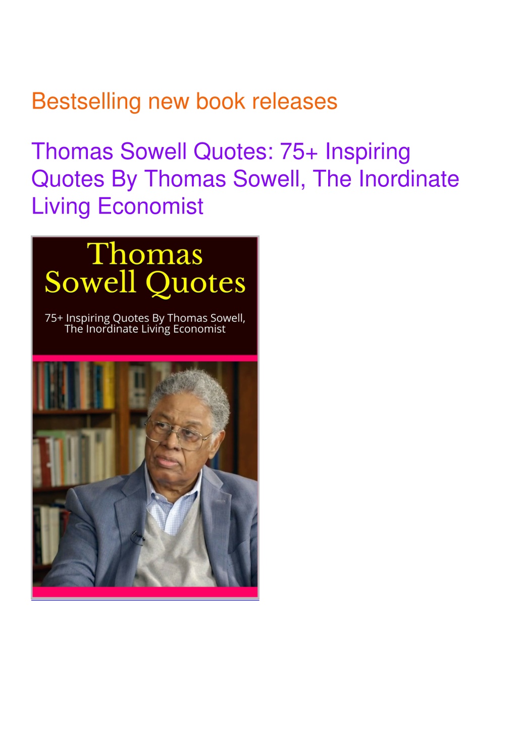 PPT - READ [PDF] Thomas Sowell Quotes: 75 Inspiring Quotes By Thomas ...