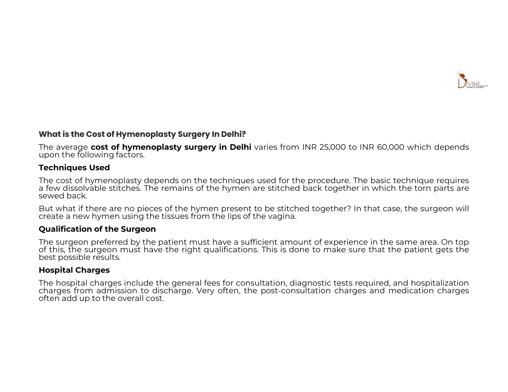 PPT Cost Of Hymenoplasty Surgery In Delhi PowerPoint Presentation Free Download ID