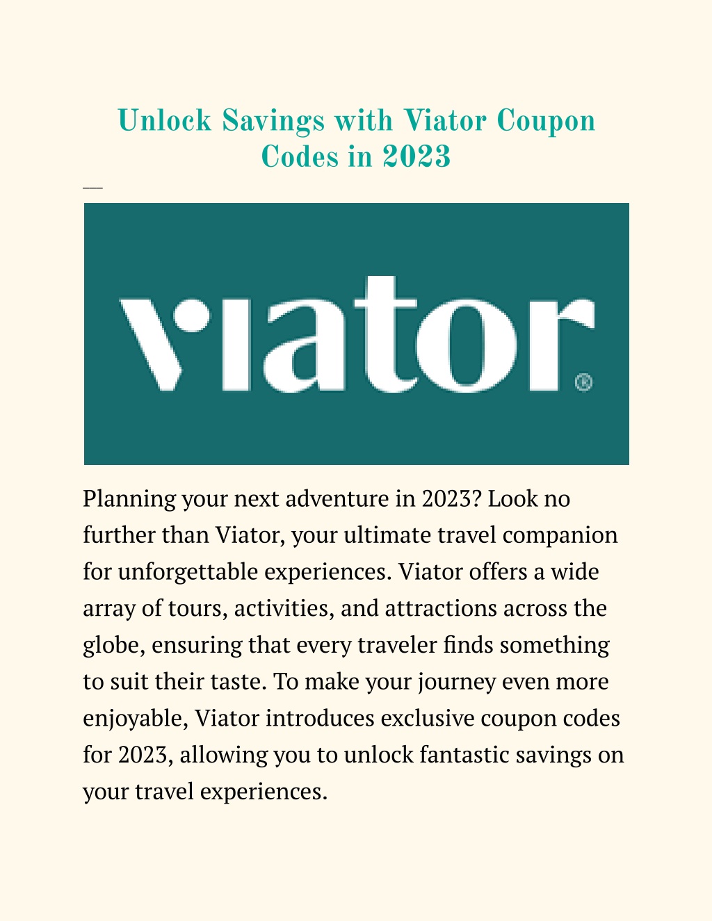 PPT Unlock Savings with Viator Coupon Codes in 2023 PowerPoint