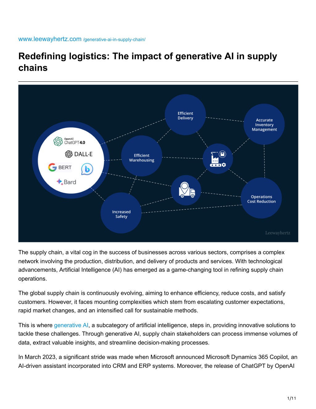 PPT - Leewayhertz.com-Redefining Logistics The Impact Of Generative AI ...